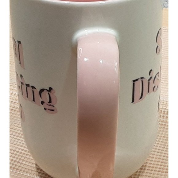 Frankie Grey Social Distancing Club Mug Pink White 5-1/4" Rare - Picture 3 of 4